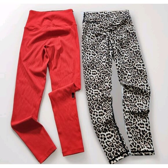 Leggings Womens XS Lot of 2 Solid & Striped Zyia Stretch Bright Activewear Ankle - Picture 2 of 16